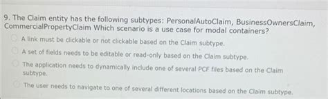 Inheritance A specialization hierarchy Subgroup An entity supertype Previous See Answer Next Is This. . The claim entity has the following subtypes